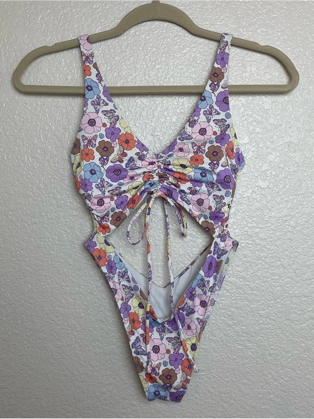 Frankies Bikinis Emma Cheeky High Leg One Piece Floral Swimsuit - Mariposa